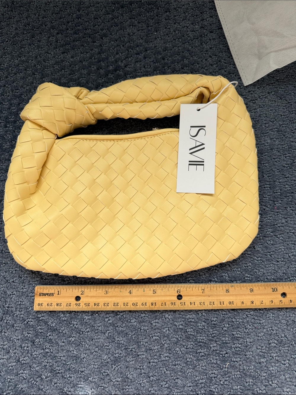 Yellow Knotted Woven Shoulder Bag